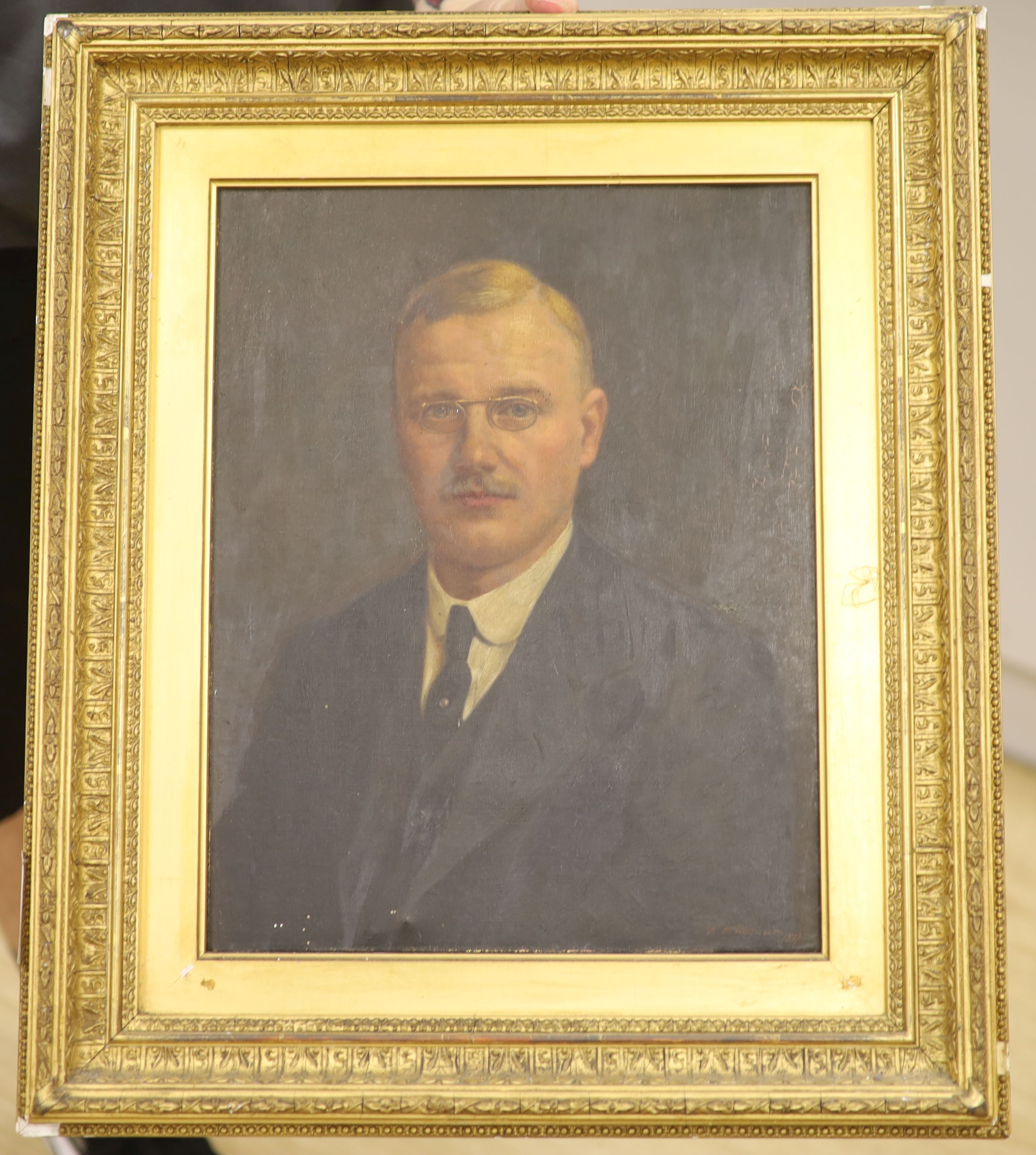 English School c.1900, oil on canvas, Portrait of a gentleman, 36 x 28cm.